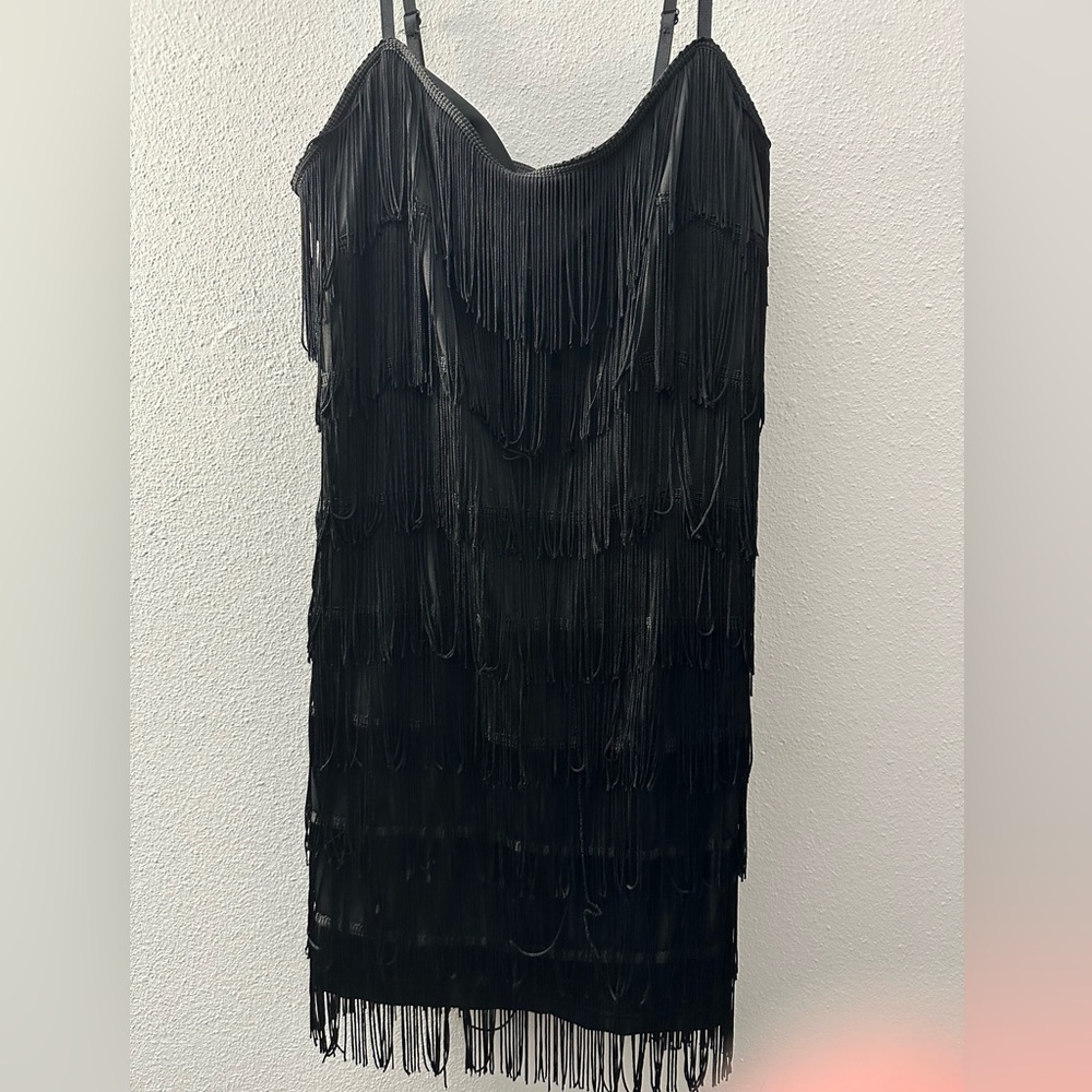 Windsor Black Fringe Mini Dress